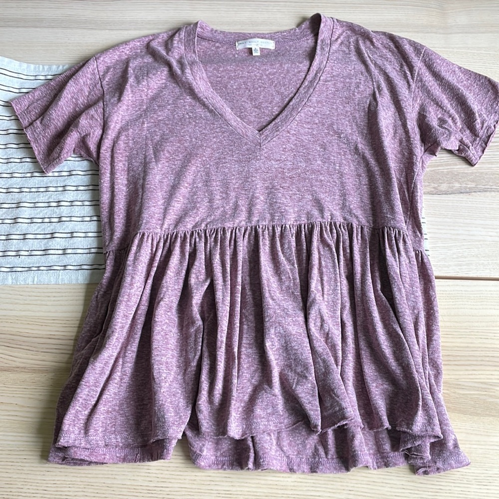 Truly Madly Deeply Urban Outfitters Mauve Pink Peplum Top